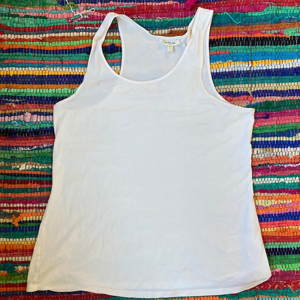 Helmut Lang©️ Unisex White Cotton A-Shirt LARGE